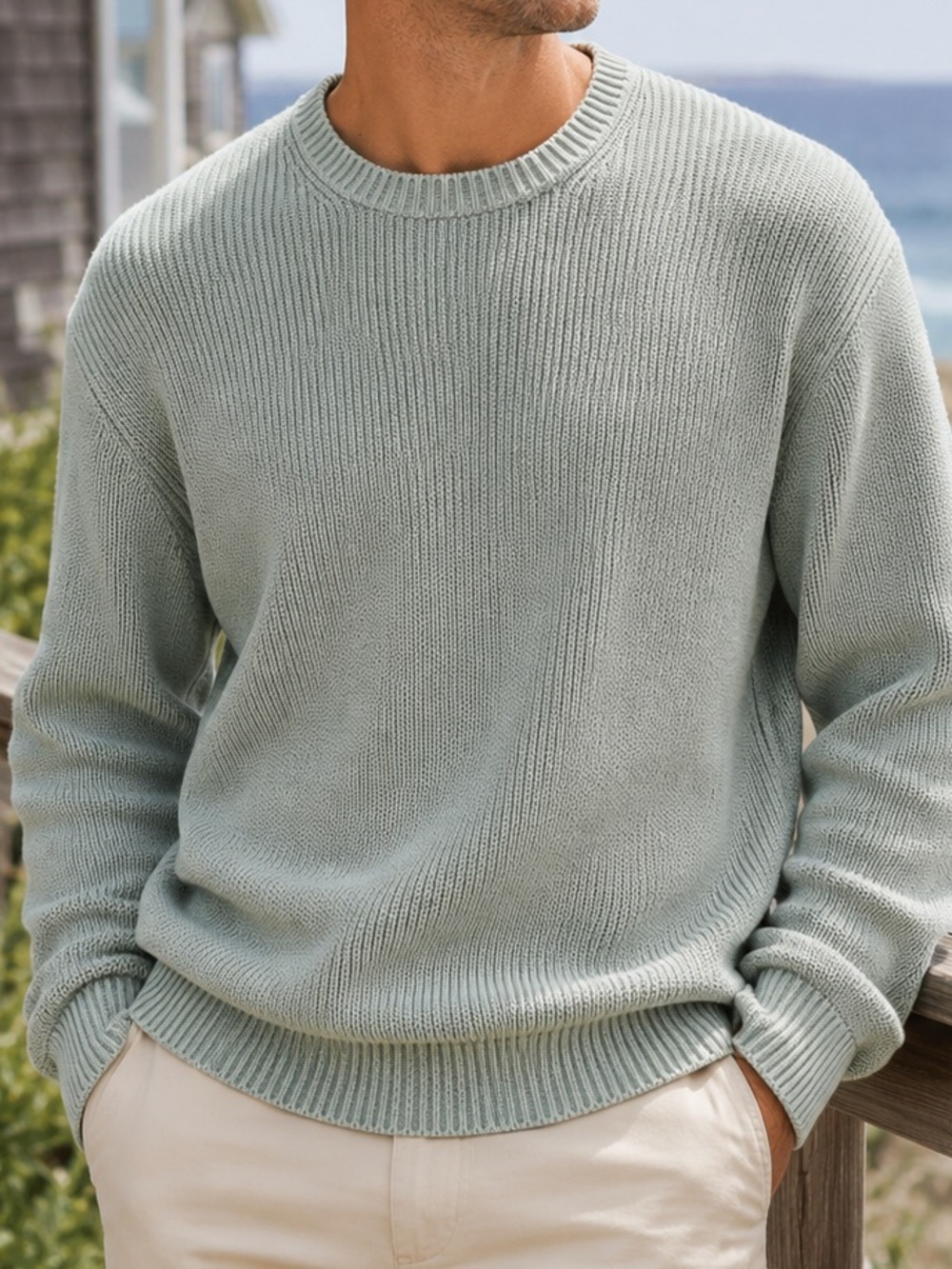 Gap Iceberg Green 100% Cotton Crewneck Sweater XL NWT